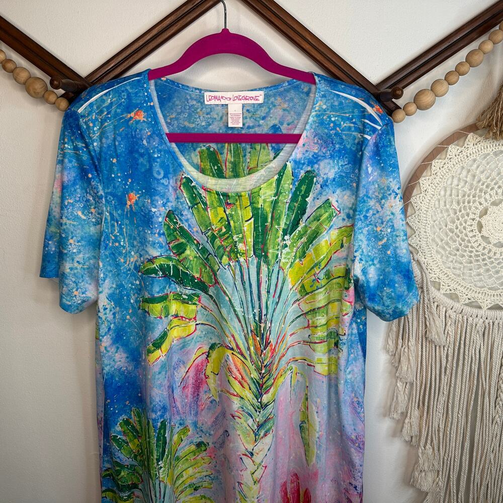 Leoma Lovegrove Palm Tree Tropical Art Dress